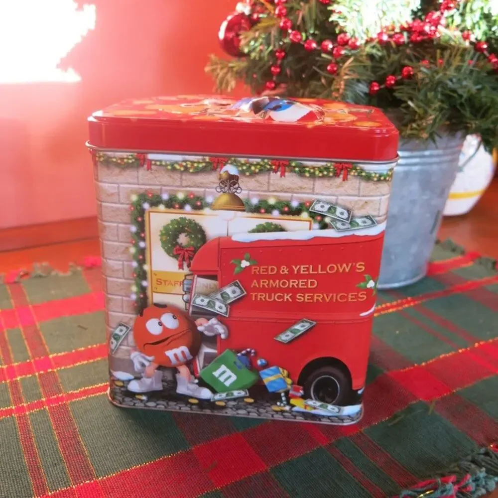 M and M's Christmas Village Series #17  Bank Tin 2003 Limited Edition Empty